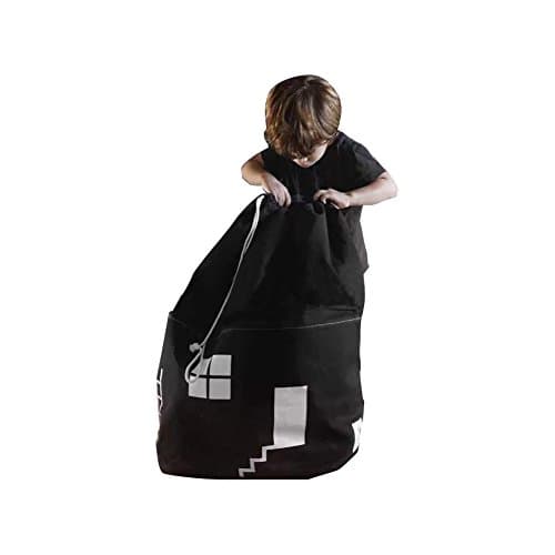 Kuuboo Large Laundry Storage Basket Foldable Storage Organizer Holder Drawstring Square Cotton Linen Collapsible Toy Basket for Towel, Laundry, Magzine, Toy Basket