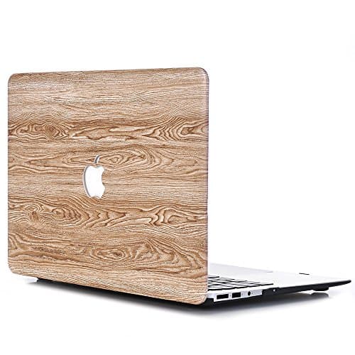 Aomo Wooden Pattern Laptop Hard Shell Plastic Shell Case Cove Adapted For Shell Case Cover for 2016 MacBook 15 Inch with Retina Display Model A1707 PU Leather Wooden Protective Hard Case