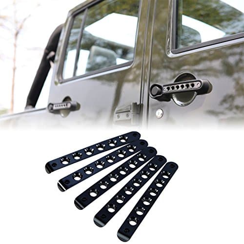 Black Aluminum Front Door Grab Handle Insert Trim(5pcs in 1 pack)