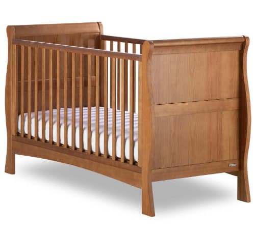 Izziwotnot Bailey Sleigh Cot Bed and Cot Top Changer (Oak)
