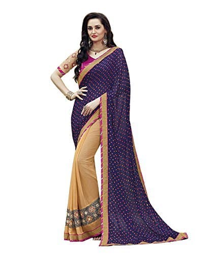 Vardhini Blue Bandini Leheriya Saree