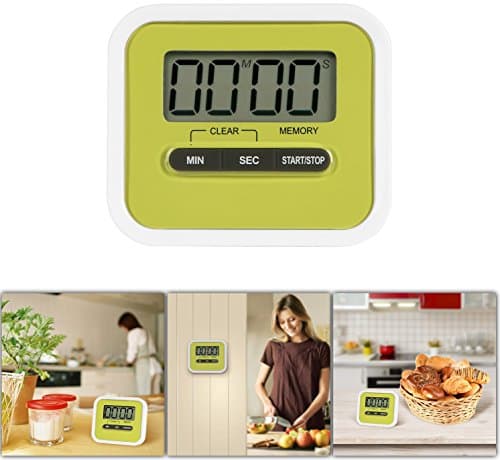 GPCT [Mini] Digital [Kitchen Cooking] Timer W/ Loud Alarm &amp; Built in Speaker. LCD Display Countdown/Count-Up Timer, Time Memory Recall Function [Magnetic Retractable Stand] Portable Timer (Green)