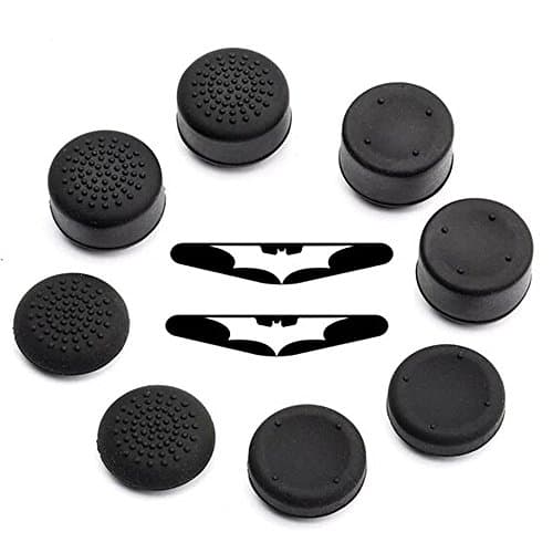 10 in 1 Acekit Playstation 4 PS4 Controller Joystick Thumbstick Caps Thermoplastic Polyurethane DualShock Controller With 2 x Playstation 4 Light Bar Sticker, 10 in 1 Joystick Kappen