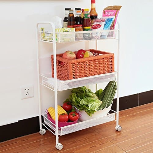 CFZWJ Kitchen Metal Storage Racks Mobile Storage Rack Refrigerator Side Of The Multi-purpose Plastic Angle Bracket Shelving