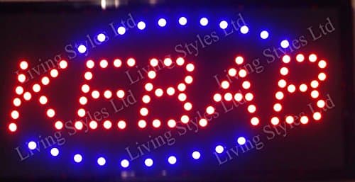 LED LIGHTED SIGN - KEBAB. IDEAL FOR SHOP WINDOWS.