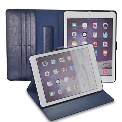 EXPOWERR iPad Pro 9.7 Case For Apple iPad Cases Smart Covers PU Leather Folio Magnetic with Stand,Card Slot and Flip Cover Design,Shock Proof, Durable, Thin Blue