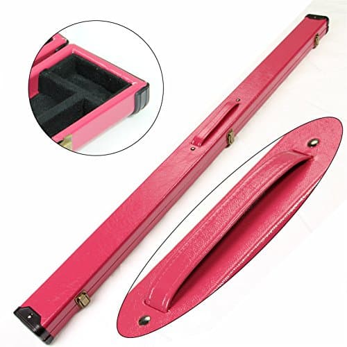 J8B HOT PINK Leather Effect 3/4 Cue Case Holds 3/4 Jointed 3pc Snooker Pool Cue