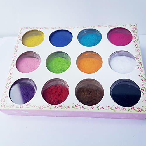 Coloured Velvet Flocking Nail Powders (12 Pack)