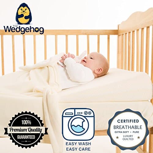 Luxury Quilted Wedgehog Deluxe - 60cm Standard Cot Reflux Wedge - includes Free Bundled Reflux eBook
