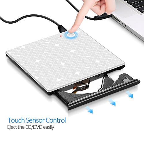Touch Control External DVD CD Drive Smallcar DVD-RW Burner&amp; Writer with USB3.0 Superdrive for Macbook Pro Air iMAC, Laptops, Desktops, Notebooks,Support Windows xp/2003/7/8.1/10,Linux,Mac 10 OS System