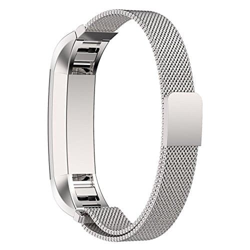 Fitbit Alta Band Replacement, Taotree Fully Magnetic Closure Clasp Mesh Loop Milanese Stainless Steel Replacement Accessory Bracelet Strap for Fitbit Alta Fitness Tracker (Silver)