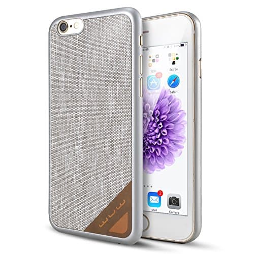 WUW IPhone 6 plus Case and iPhone 6S plus case [High quality fabric and leather material] Protective cover for iPhone 6/6s (5.5 inch, Grey)