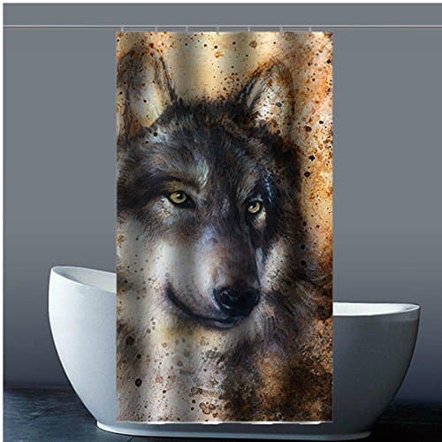 Custom Wolf Wolf 100% Polyester Fabric Shower Curtain Shower Curtain, Polyester, a, 36x72(inches)