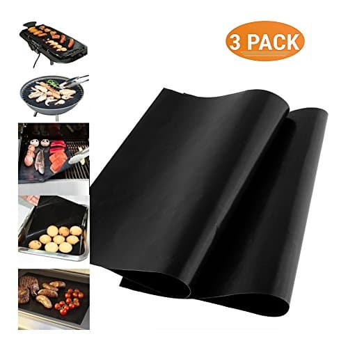BBQ Grill Mat ,Non Stick Oven Liner BBQ Baking Mat Silicone Mats Perfect for Baking on Gas, Charcoal, Oven and Electric Grill, Heat Resistant Barbecue Sheets (16" x 13")