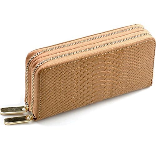 Yoboko Lady's Purse Wallet Double-deck Multi-function Large Capacity Long Genuine Leather Clutch Bags for Women