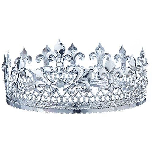 Men's Imperial Medieval Fleur De Lis Full Circle Round 3.5" King Headpiece Prom Crown