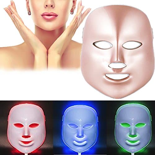 Havenfly [New Version 2018] Advanced 3 Color LED Light Photon Therapy System Facial Skin Care & Beauty Mask (Golden)