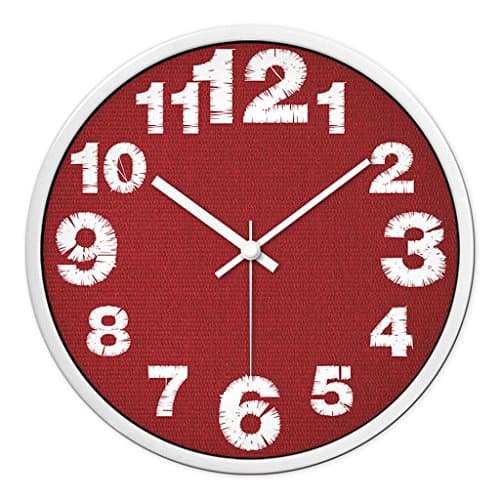 Wall Clock Creative Clocks Fashionable Simple Bedroom Red Bells , Multi-coloured ( Size : 14IN )