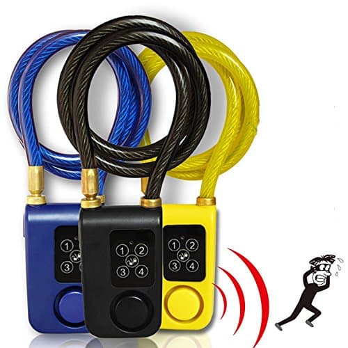 CQJDG New Digital Lock Anti Theft Alarm Function Lock 4 Digital Password Cable Combination Lock with with Alarm 105DB