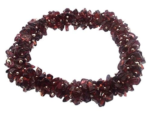 Fused Garnet Gemstone Chip Bracelet