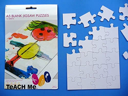 Teach Me Draw Your Own Jigsaw Puzzles - A5 - Pack of 16 - Blank 24 Piece Jigsaw