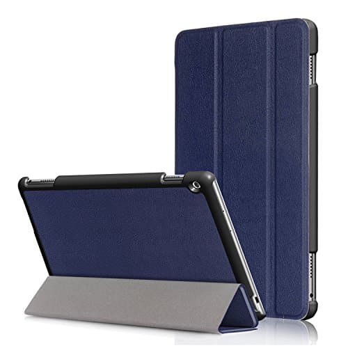 Huawei Media pad M3 Lite 10 Case - Ultra-thin Silicone case PU Leather Hard Armor Cover Bummper Shell for Media pad M3 Lite 10 inch (Blue)