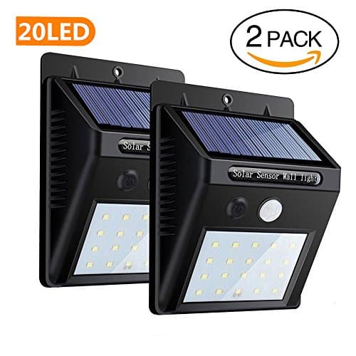 2 Packs Solar Lights Wireless Waterproof Super Bright 20 LEDs ,Solar Wall Lights Motion Sensor by KAINI,  Security Night Lighting Solar Powered Spotlight for Garden, Patio, Fence, Yard, Walkway, Driveway, Stairs, Outside Wall etc.