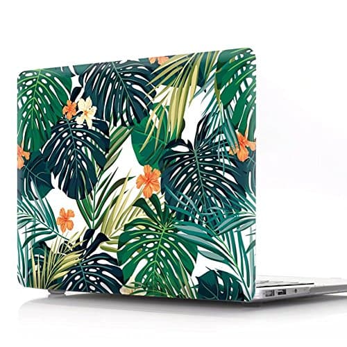 Macbook Pro 13 Inch Old Generation Case, Smooth Matte 2 in 1 Plastic Hard Shell , Maeco Frosted Protective Apple Laptop Case ,Bionic flowers Series for Pro 13.3 A1278, Palm yellow