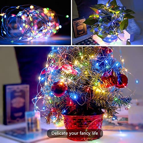 LED string light, Rainlax 10M/32.8Ft 100er LEDs Colorful String Light for Bedroom Decor, Indoor, Christmas Tree, Party, Wedding, Garden, Festival, Home DIY Decoration - NO Batteries (10M-Colorful)