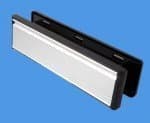 12 UPVC Letterbox in SILVER with BLACK surround - Panel Fitting by Paddock