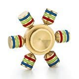 Spinner Wars - Pod Orbiter, 6 Sided Brass, Customizable, Glow in the Dark Fidget Spinner (Three Pack)