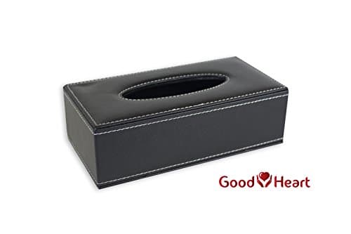 Goodheart’s Stylish Tissue Box Cover – Rectangular PU Leather Facial Tissue Box Holder for Bathroom, Office, Car, Vanity, Countertops