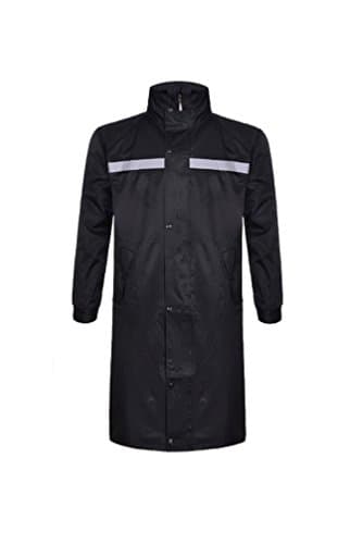 ColorDrip Men's Thickened Windbreaker Long Raincoat Large Black