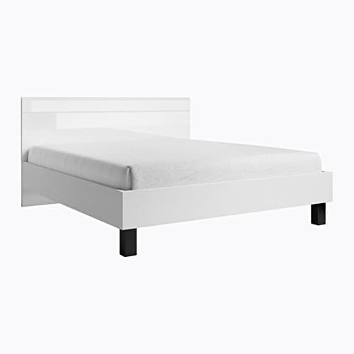 Helvetia 2497BF32 Harmony Queen Platform Bed, White Gloss