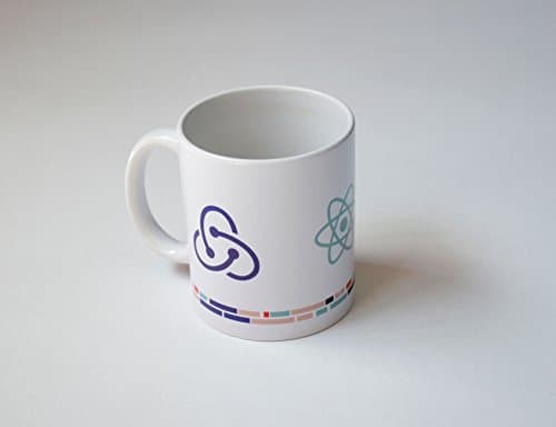 DEVELOPER REACT REDUX COFFEE MUG By ByteSwag - White Ceramic 11 oz Coffee Mug with React, Redux and React Router logo. Perfect gift for React developers.