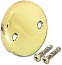 Blank Two Hole Round Overflow Face Plate - Pb