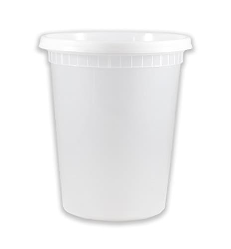 Everest Disposable Microwavable Translucent Plastic Deli Container with Lid - 250 / Case (250, 32oz)