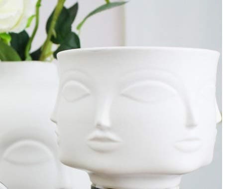Face Planter - Ceramic Face Multi-Sided Flower Pot Vase Flower Ware Home Decor Golden Sliver White Black Ornaments Vases Decoration Home Table