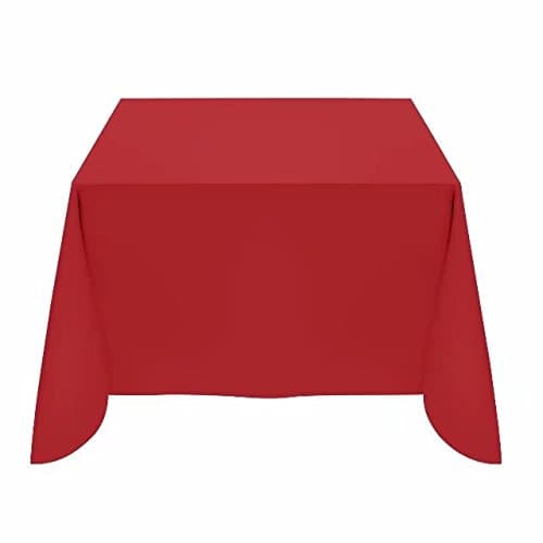Silk Love Tablecloth - 54 x 54 Inch -Red-square Polyester Table Cloth, Wrinkle,Stain Resistant - Great for Buffet Table, Parties, Holiday Dinner &amp; More