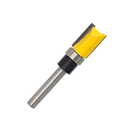 FBAPluto Straight Flute Flush Trim Pattern Router Bit 1/4" Shank 1/2" Bit Cutter Top Bearing Woodworking (20mm Blade)