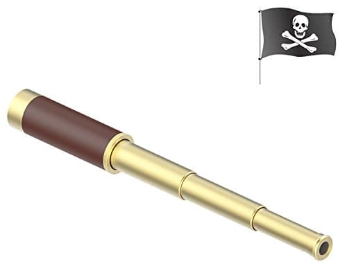 Handheld Monocular Telescope 25x30 Zoomable Day Night Version Captain's Collapsible Brass Spyglass Travel Optics Focus Pirate Telescopes with Carry Pouch