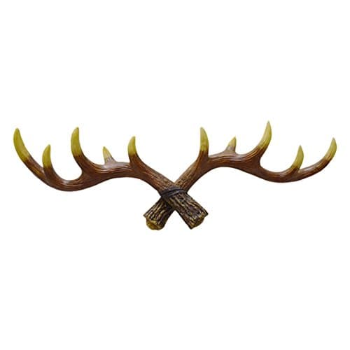 Romancy Vintage Rustic Cast Iron Deer Antlers Wall Mounted Coat Hooks, Key Holder, Hat Hanger, Bath Room Wall Hanger (retro brown)
