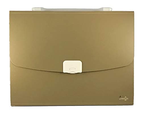 BMCLondon 13 Pockets Expanding File Folder with Handle - A4 Size Expandable File Organizer File Folder Wallet Briefcase Documents Filing Box (Beige)