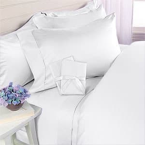 21 inches EXTRA DEEP POCKET - 1200 Thread Count Egyptian Cotton Sheet Set, 1200TC, California King, Solid White
