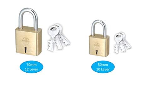 Harrison HLC-018 Brass Square Padlock (Silver, 2-Pieces)