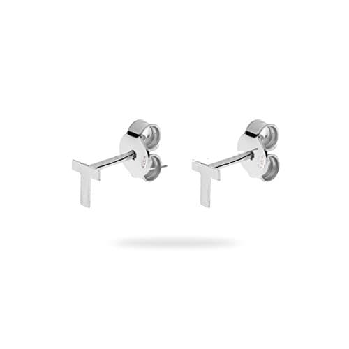 Letter Initial Stud Earrings from Elements Collection – component 5 mm (size variable) - tit 925/1000 - made in Italy