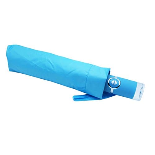 Sky Accessories Windproof Waterproof Anti-UV UPF 50 Sunproof Automatic Open/Close Travel Umbrella, with Lucite Handle, Cuff Case, Multiple Colors Available (Light Blue)