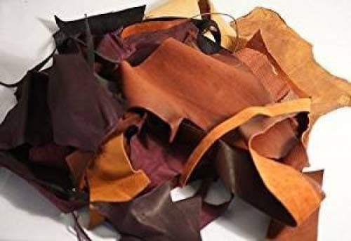 MULTI COLOURED LEATHER OFF CUTS/SCRAPS Perfect for any Craft or Scrapbooking Project 500g Pack