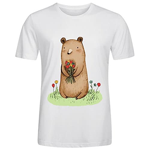 FORERIC Bear Bouquet Men T Shirts White