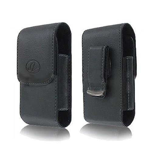 Cell Phone Case for Cat S60 Black Leather Look Vertical Stylish Luxury Pouch Bag with Belt Clip